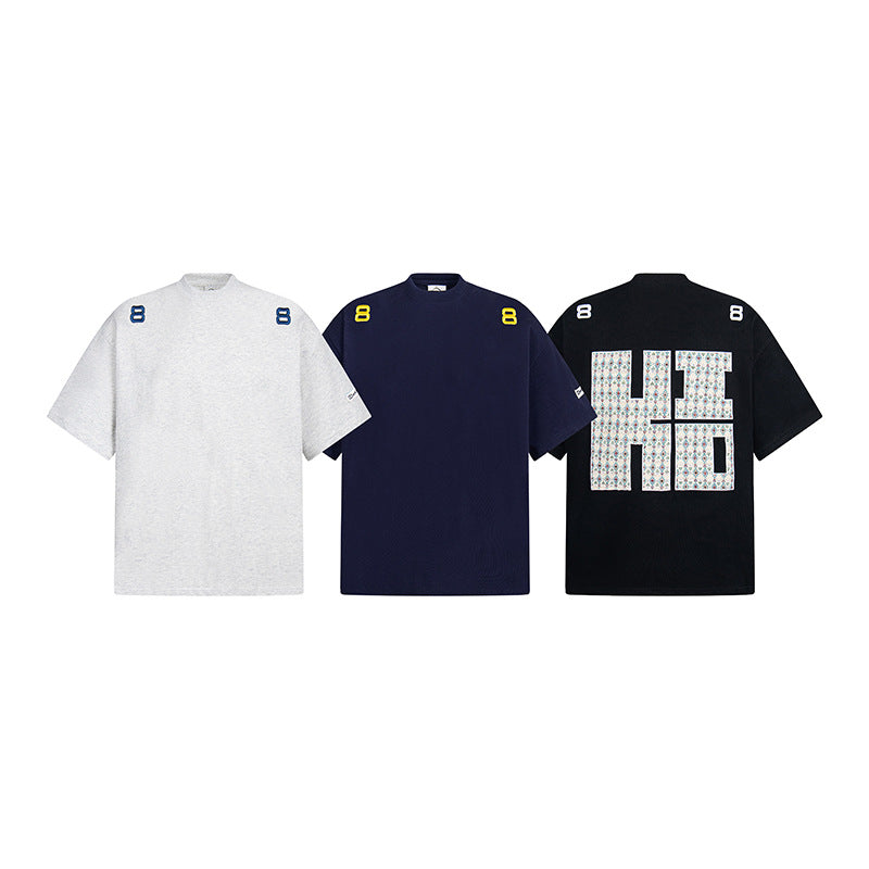 Hip Hop Clothes New York Vintage Embroidered Short Sleeve T-Shirt Summer Loose