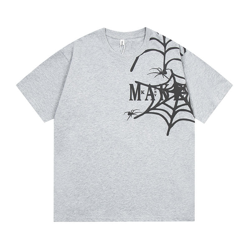 Vintage Tišö Rt Vintage Hair Spider Bubble Print Sleeve Spider Loose T-Shirt