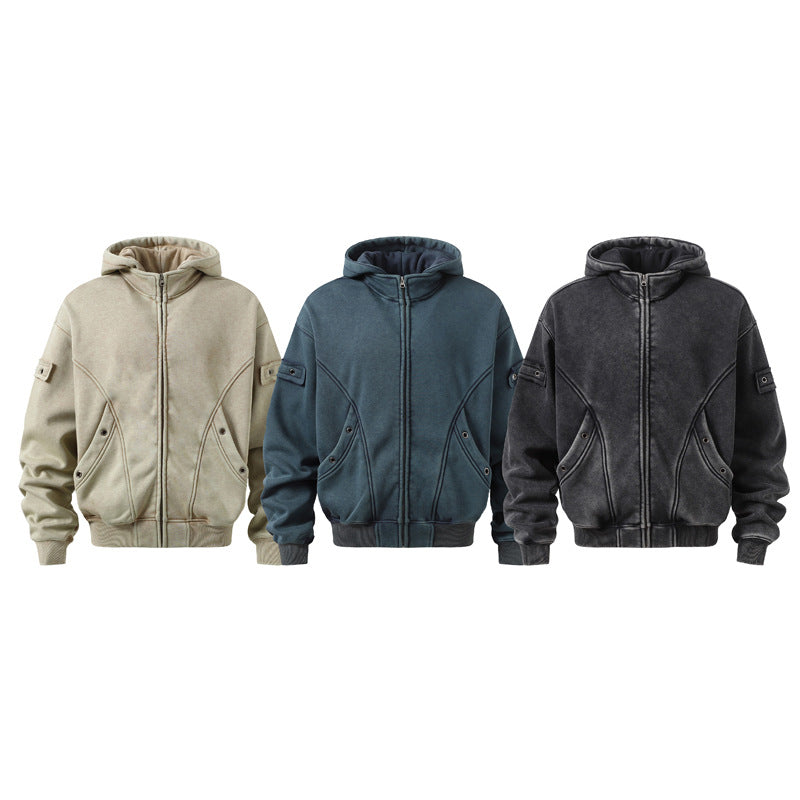Streetwear Hoodie Vintage Washed Old Hooded Sweater Hoodie