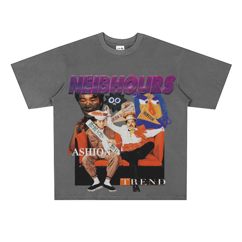 Film Star T Shirt Movie Zhou Xingchi Andy Lau Short Sleeve American Retro Loose T-shirt