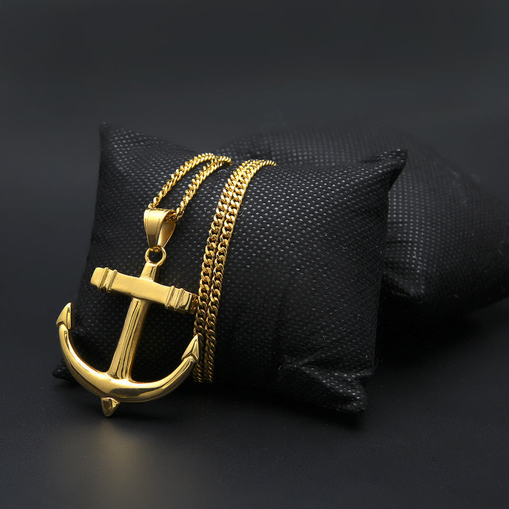 Jewelry Hip Hop Anchor Pendant Necklace rapper Crosses