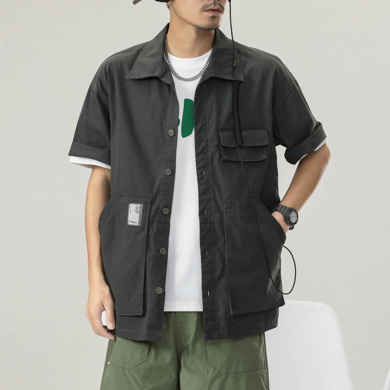 Men T-shirts Summer Vintage Short Sleeve Shirt Loose