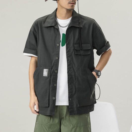 Men T-shirts Summer Vintage Short Sleeve Shirt Loose