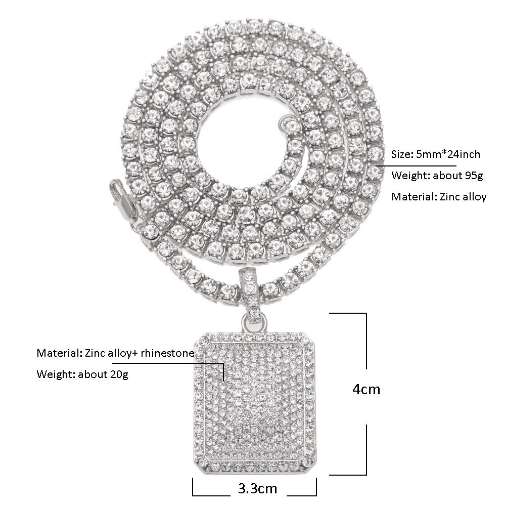Jewelry Diamond Dog Tags Necklace Spectrum Dog Tags