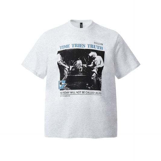 Retro Style Shirt For Men Summer Character Print T-Shirt Short Sleeve