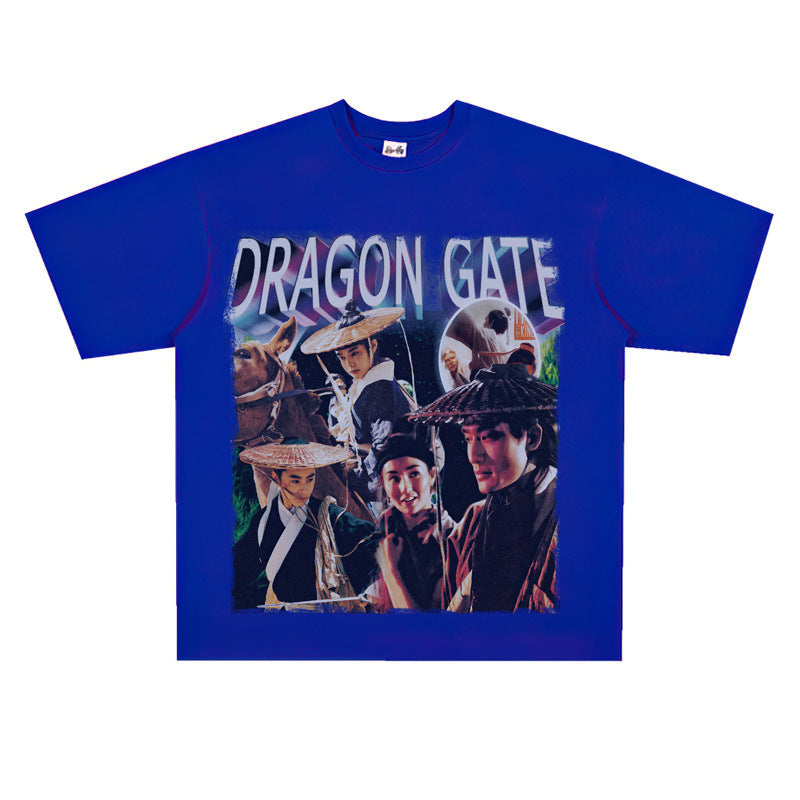 Film Star T Shirt Movie New Dragon Inn Short Sleeve Loose Retro American Street T-shirt Men and Women