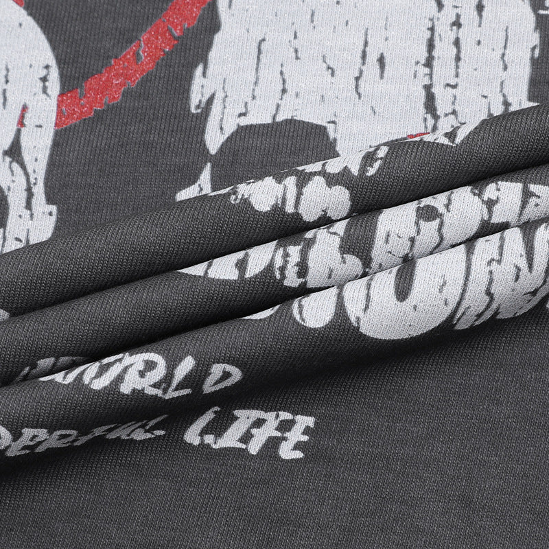 Hip hop clothing new york summer hip hop skull t-shirt short sleeve