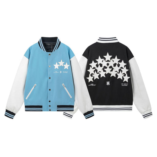 Amiri Jacket AMI Pattern Lapel Baseball Jacket for Men and Women
