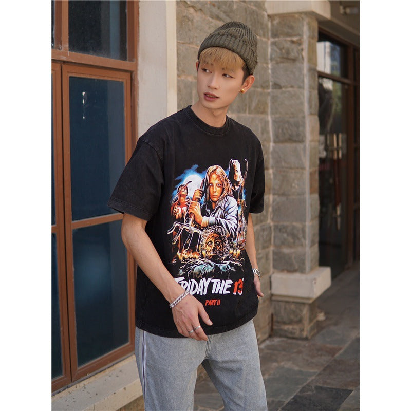Film Star T Shirt Old Movie Black Friday Cotton Loose Nostalgic Short Sleeve Printed T-shirt