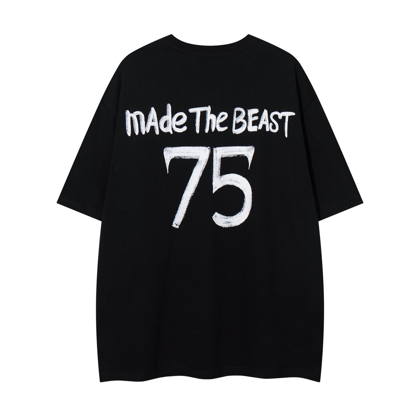 Distorted vintage letter print crew neck short sleeve t-shirt summer top