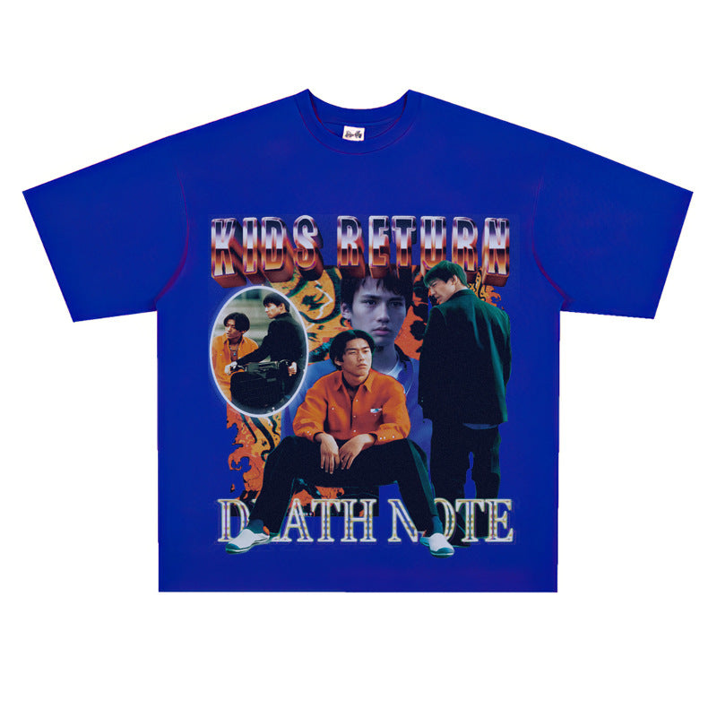 Film Star T Shirt North Kids Return Loose Heavy American Retro Street T-shirt
