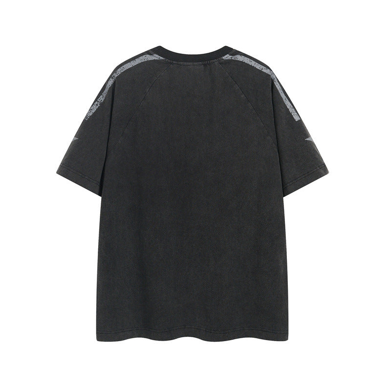 Casual Street Wear Vintage Old Short Sleeve Top T-Shirt
