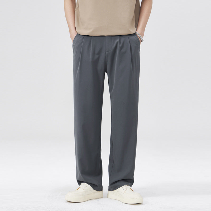 Men Casual Pants Spring/Summer Loose Straight Men's Wide Leg Pants