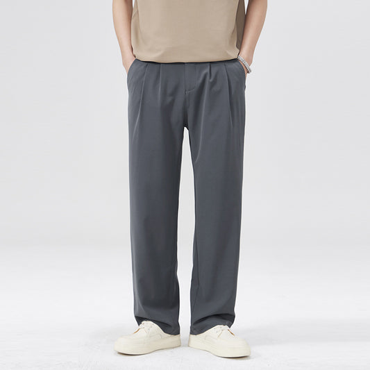 Men Casual Pants Spring/Summer Loose Straight Men's Wide Leg Pants
