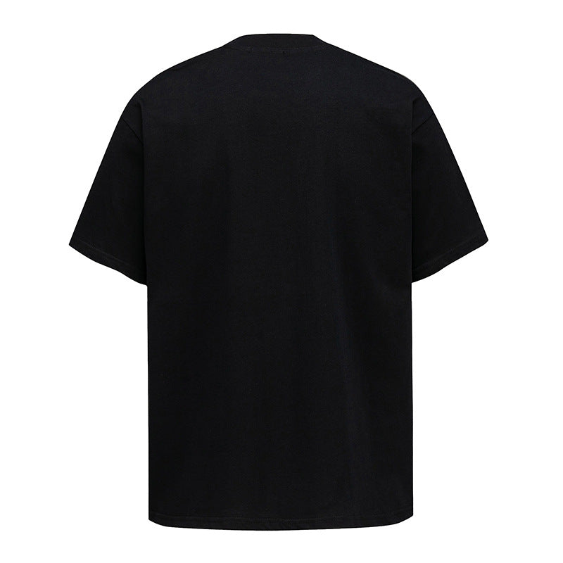 Retro Style Shirt For Men Summer Hip Hop Flame Print T-Shirt Short Sleeve
