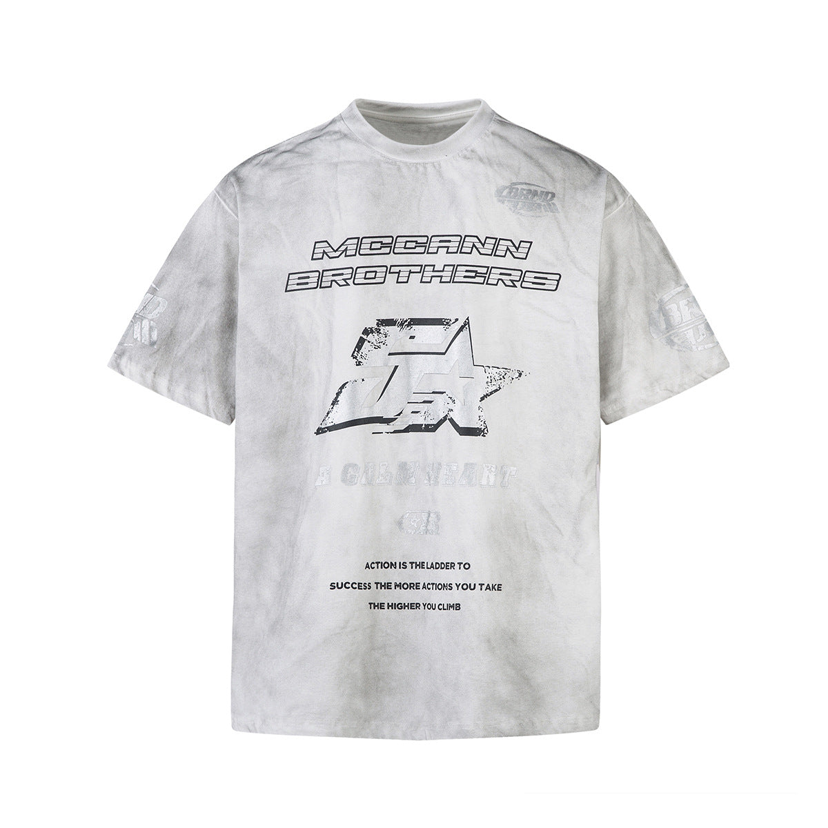 Hustle vintage summer vintage wash print short sleeve t-shirt