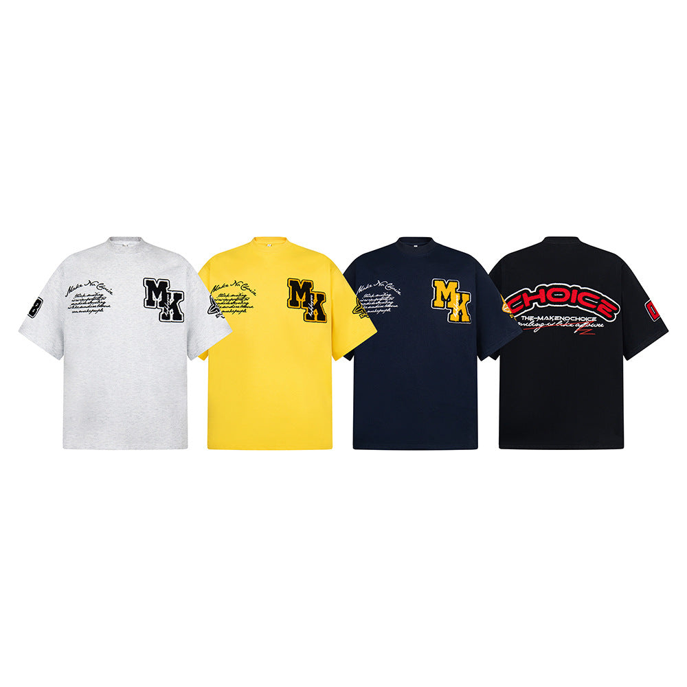 Hip Hop Clothes New York Vintage Cute Lamb Embroidered Short Sleeve T-Shirt Summer Oversize Casual Top