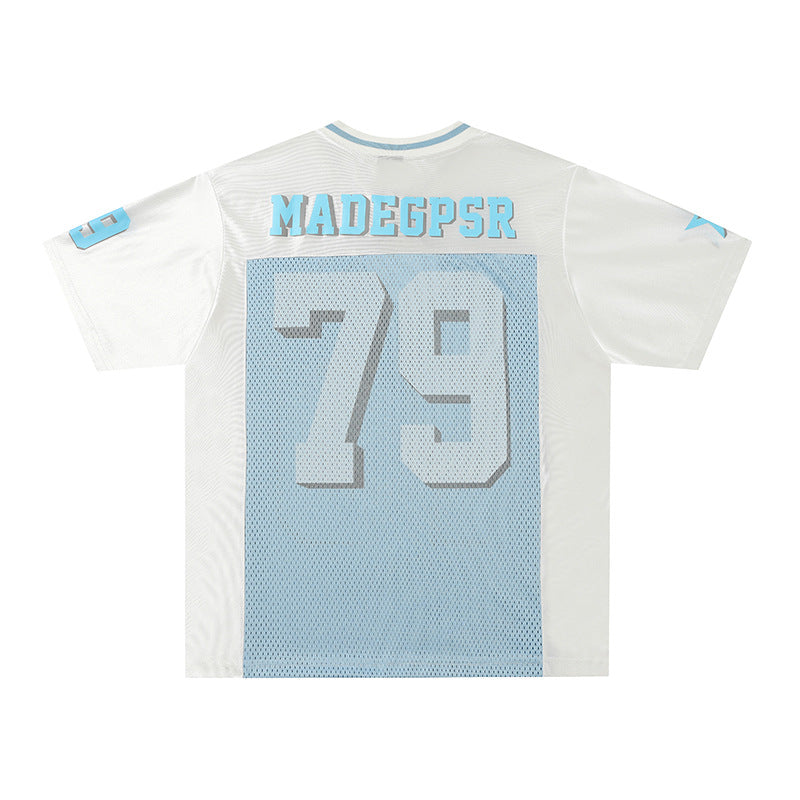 Hip Hop Clothing Summer Short Sleeve Hollow Loose Hiphop Quick Drying Sports T-Shirt