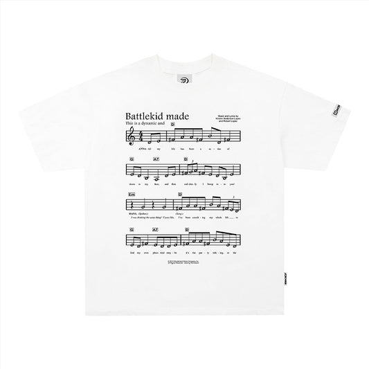 Vintage Tišö Rt sheet music print short-sleeved T-shirt