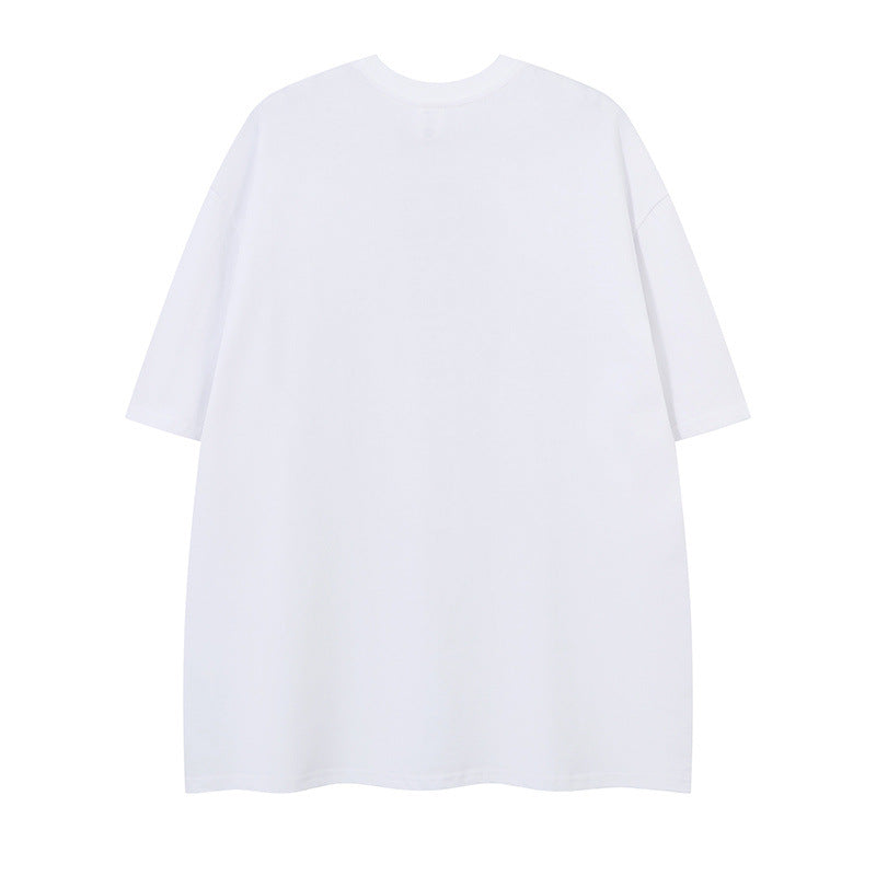 US drip outfits Summer Vintage Portrait Print Casual Loose Short Sleeve T-Shirts