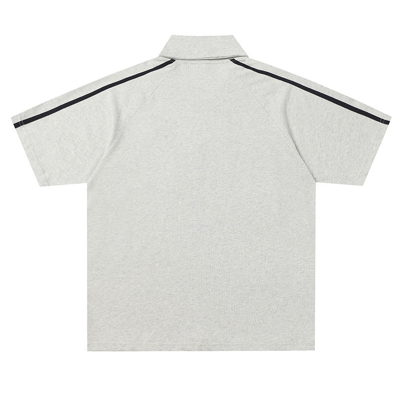 Hustle vintage summer short-sleeved t-shirt lapel polo shirt