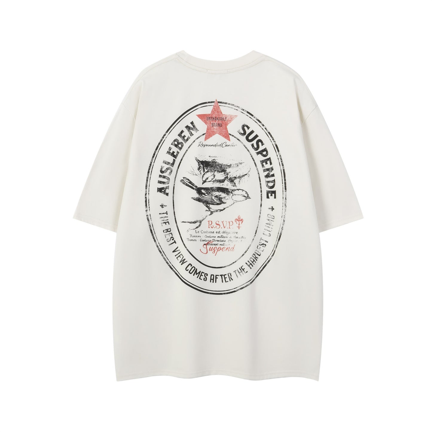 Vintage tarz t shirt vintage pentagram print short sleeve t-shirt