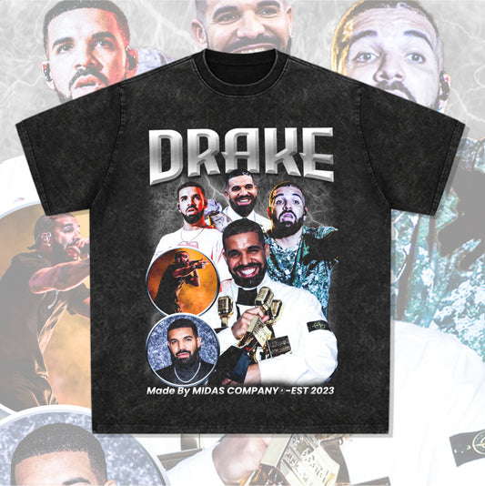 Cool t rapper vintage hip hop drake drake print short sleeve t-shirt