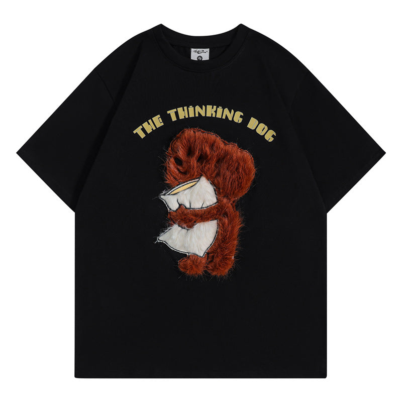 Camisetas streetwear Summer Vintage Puppy Casual Loose Short Sleeve T-Shirt