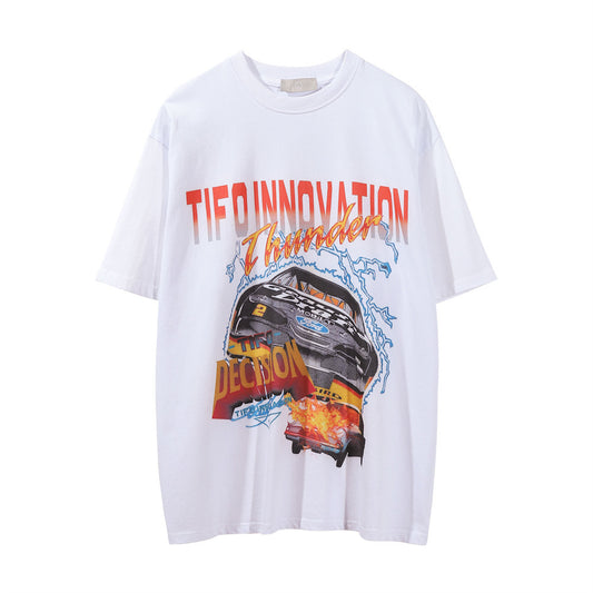 Racing oversized t shirt short sleeve t-shirt, summer