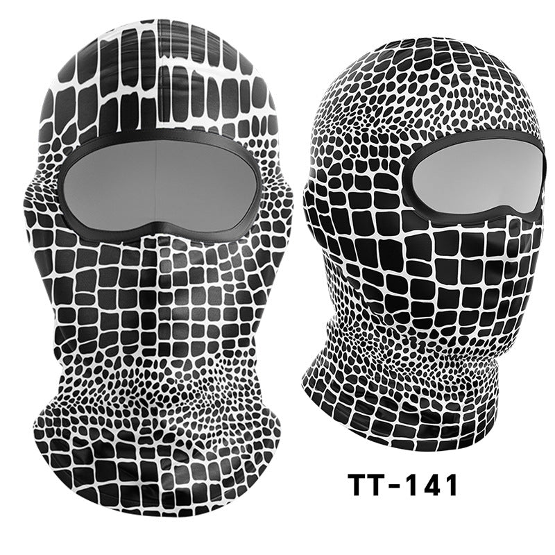 Cycling Windproof Hood Camouflage Python Ice Silk Mask Sunscreen Windproof
