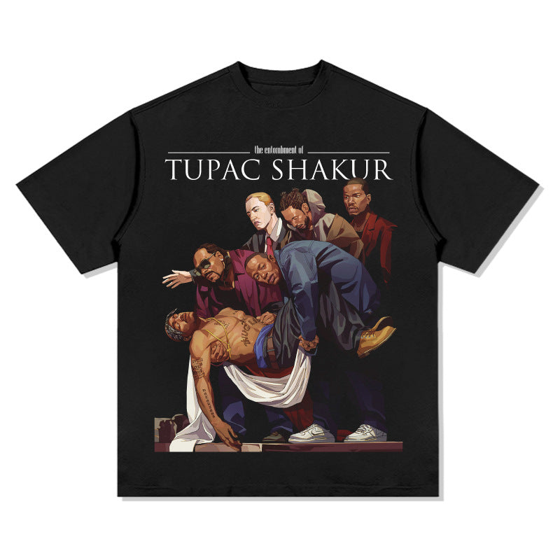 New york hip hop shop Homage TUPAC SHAKER 2PAC old printed short sleeve t-shirt