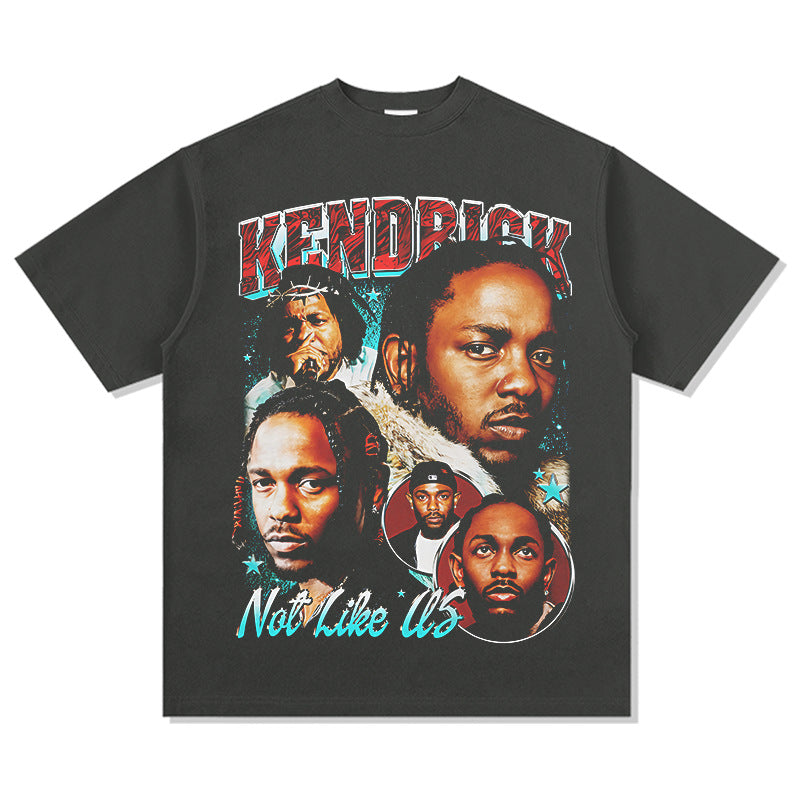 Cool t rapper hip hop kendrick kung fu kenny print short sleeve t-shirt