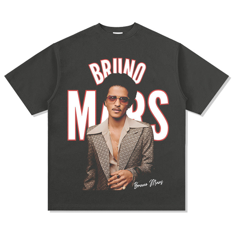 New york hip hop shop bruno mars print long sleeve short sleeve t-shirt