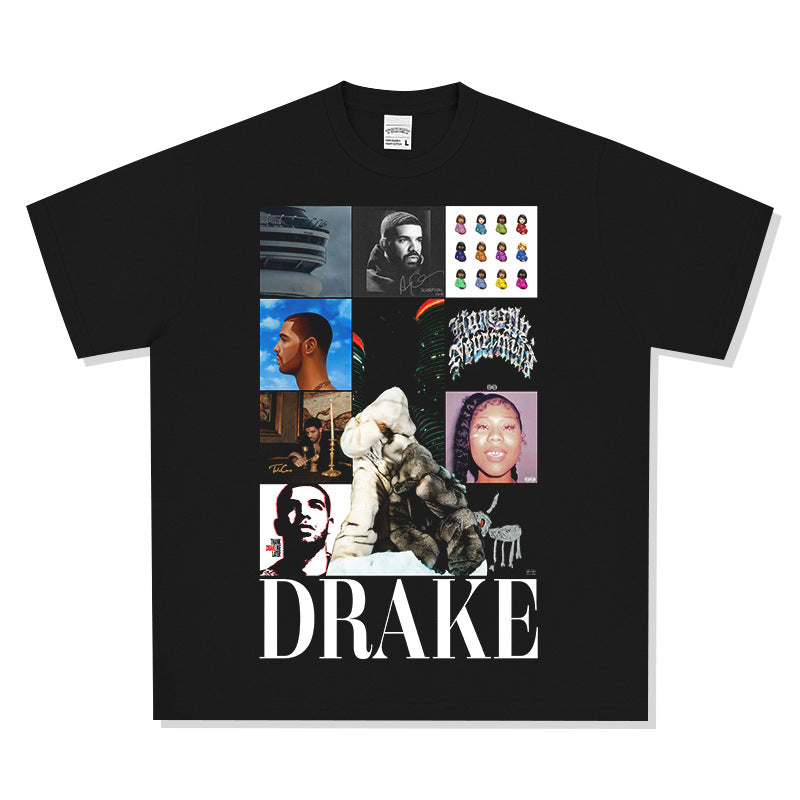 New york hip hop shop vintage hip hop DRAKE Drake SSS4U print short sleeve t-shirt