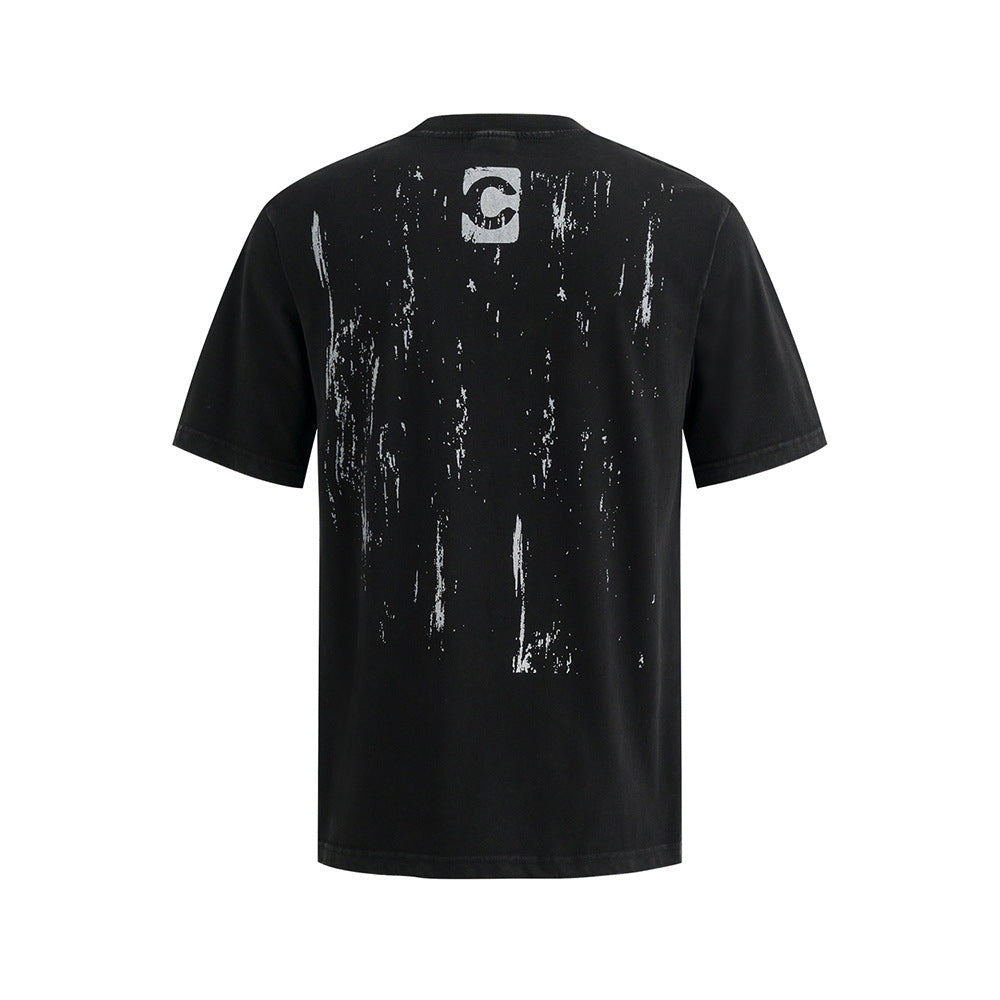 Nostalgia T Shirts Vintage Old Letter Print Short Sleeve T-Shirt