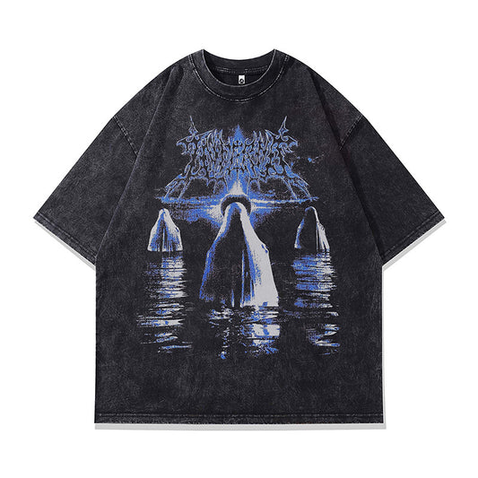 Ropa Vintage Hombre Vintage Print Short Sleeve T-Shirt