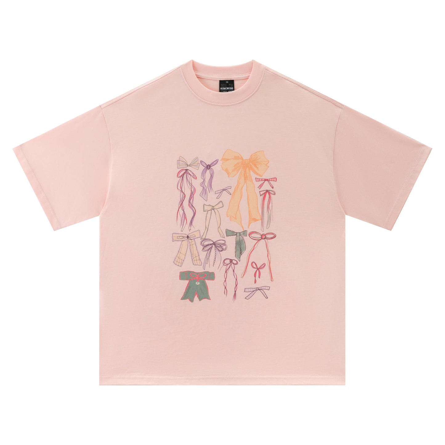 Camisetas Streetwear Summer New Vintage Color Bow Casual Loose Short Sleeve T-Shirt