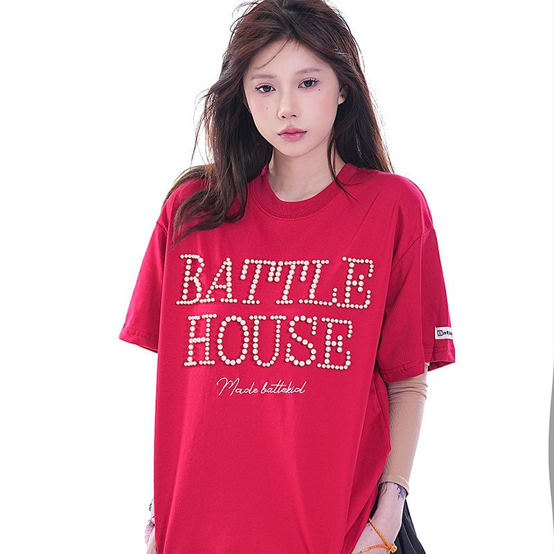 Marcas De Streetwear Vintage Alphabet Short Sleeve T-Shirt Summer Top