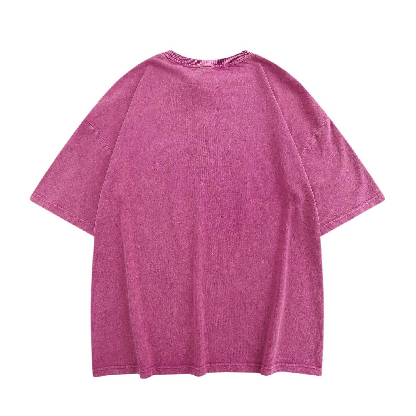 Hustle vintage washed old t-shirt retro letter print short sleeve