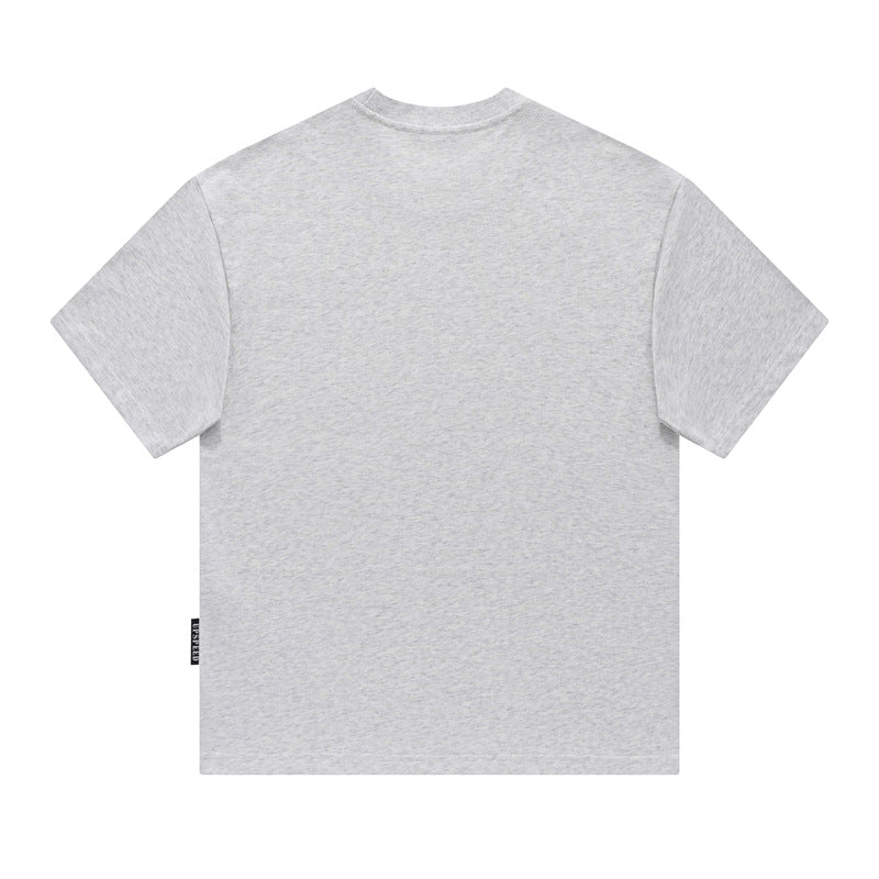 Camisas Retros Ink Letter Print Design Short Sleeve Loose T-Shirt
