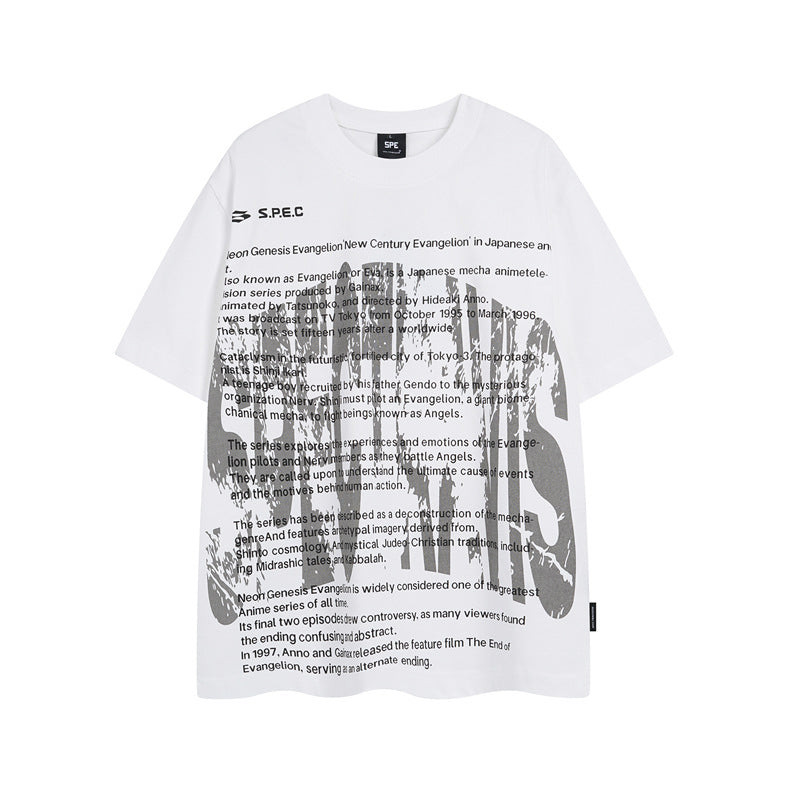 Y2K mens shirt vintage alphabet print short sleeve t-shirt