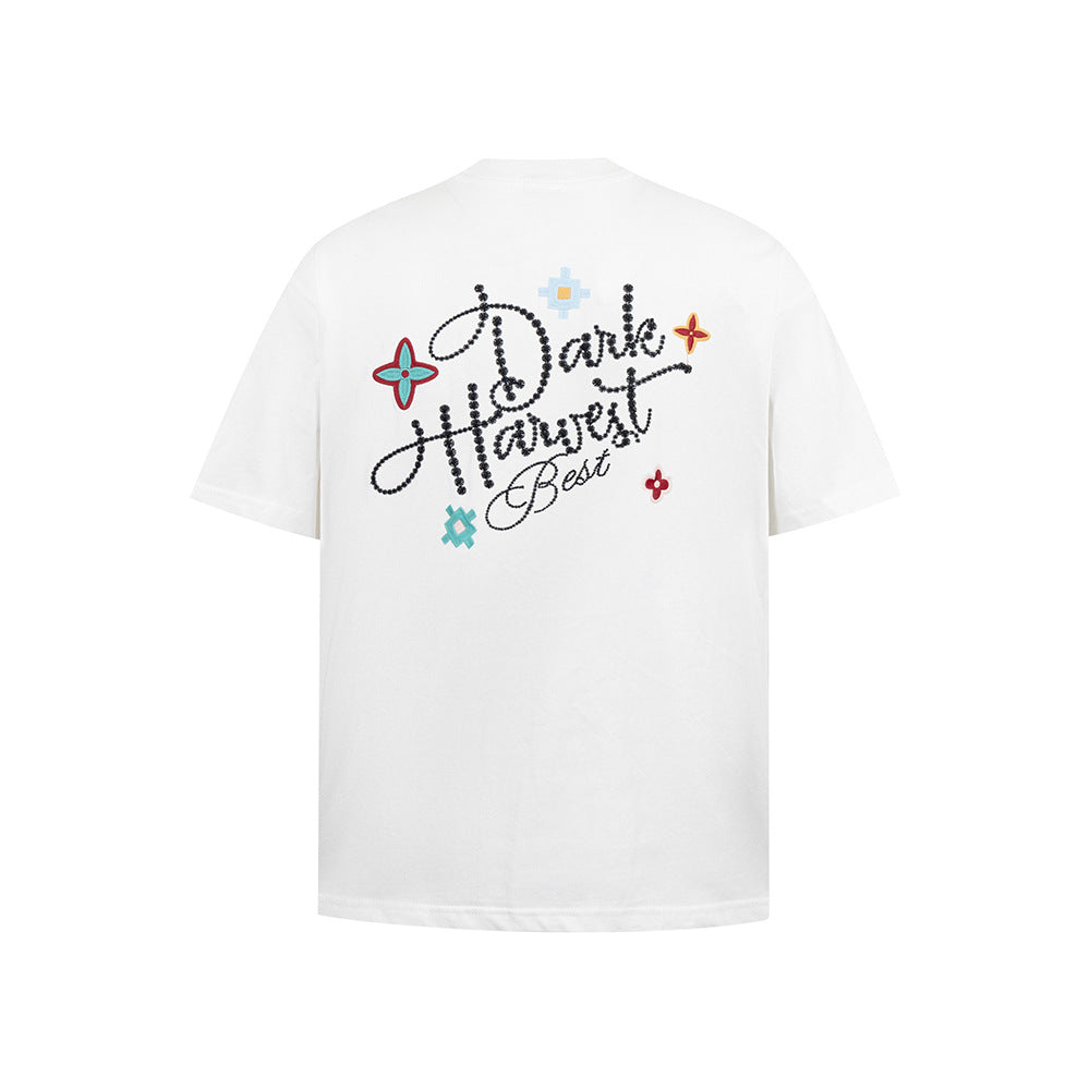 T shirt vintage usa short sleeve crew neck loose t-shirt top