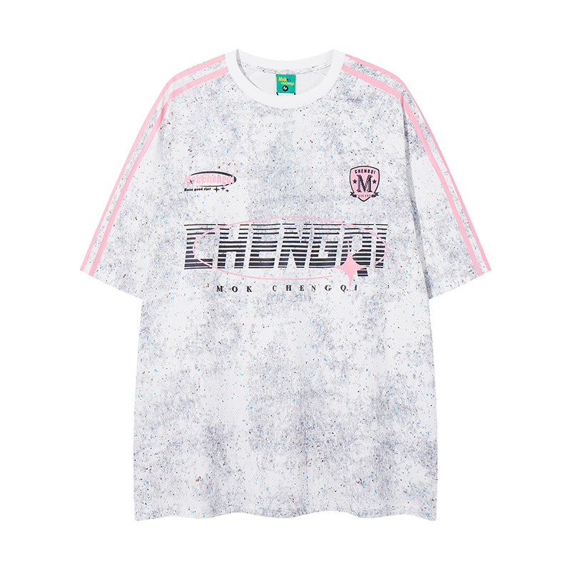 Nyc T Shirt Retro Tie-Dye Short Sleeve T-Shirt Summer Loose Casual Top