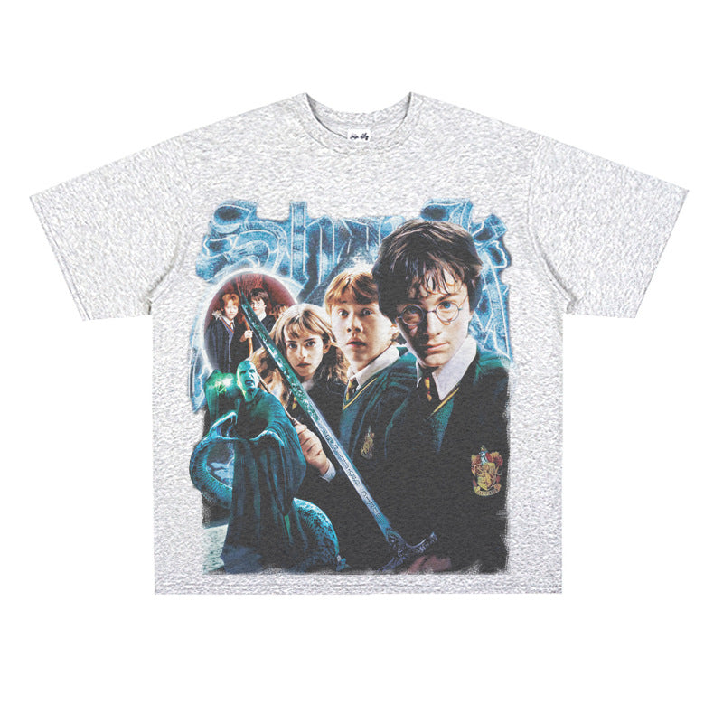 Film Star T Shirt Movie Harry PROTONIC Magic Street Style Short Sleeve Loose American T-shirt