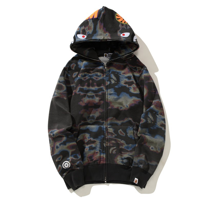 Ape Hoodie Thermal Imaging Camouflage Shark Hooded Cardigan Zip Sweater Jacket