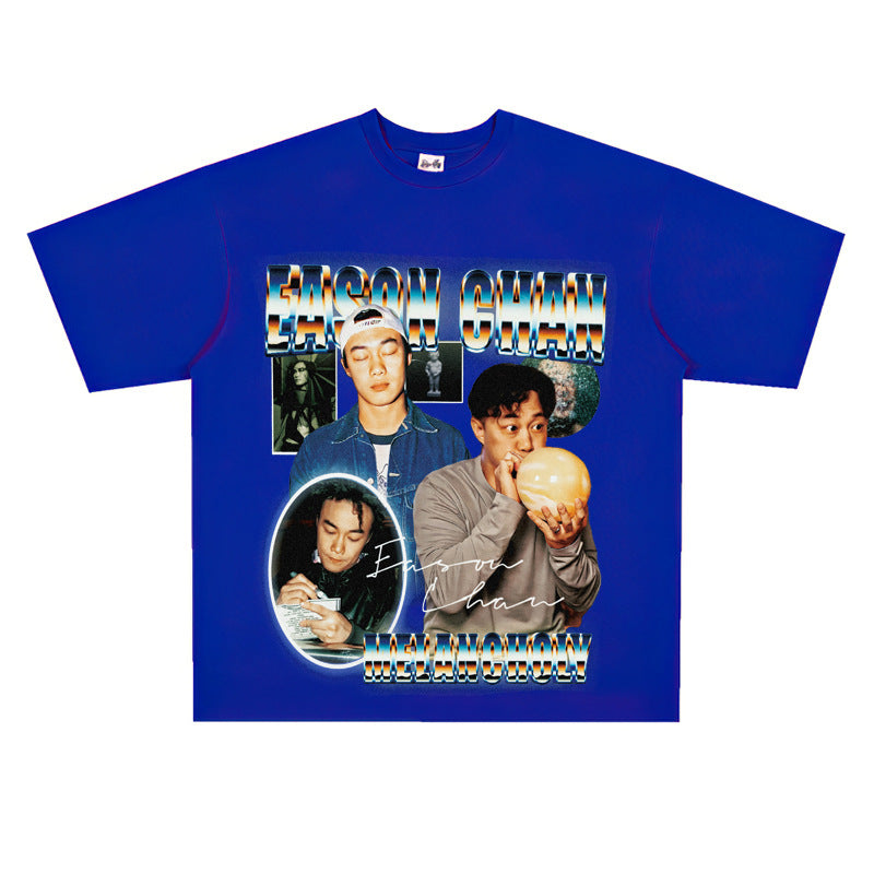 Film Star T Shirt Chen Yixun Loose American Retro Street T-shirt Men and Women