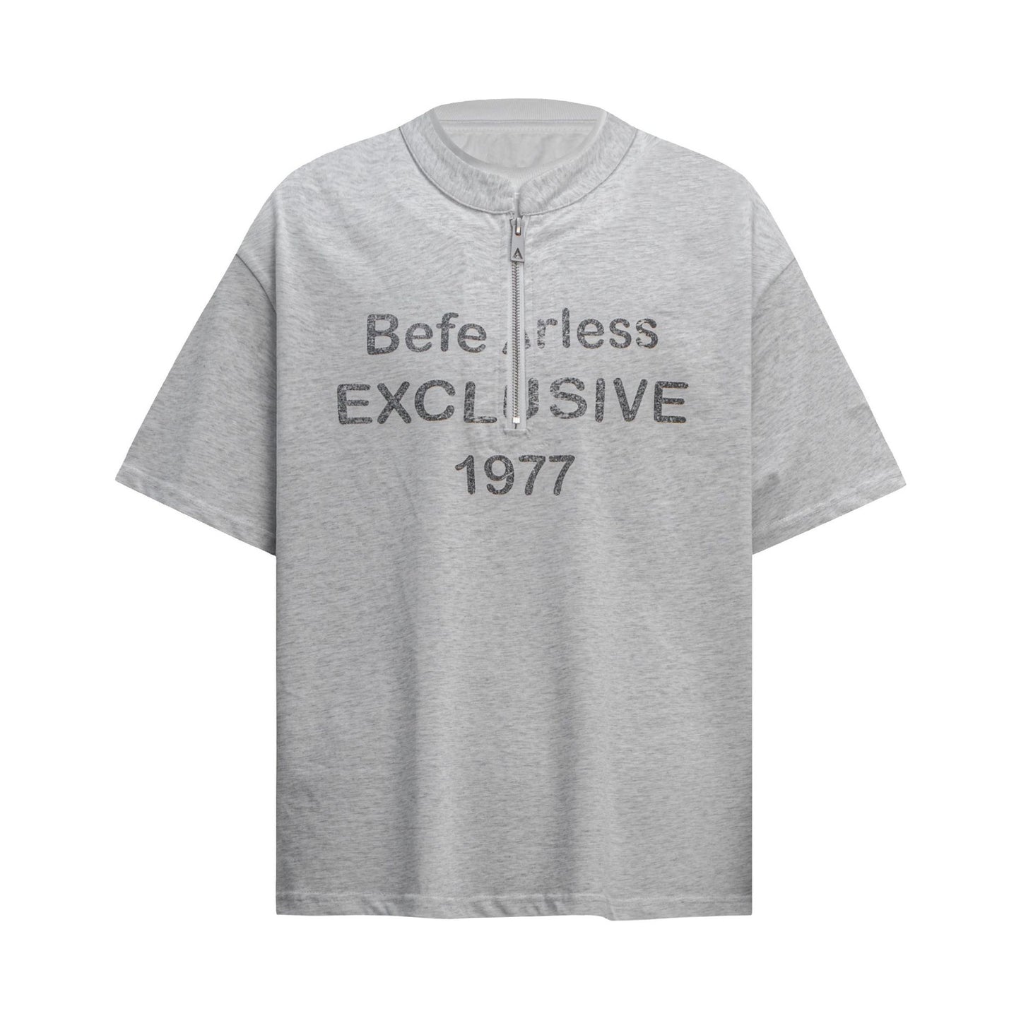 T shirt vintage usa summer zipper collar short sleeve t-shirt