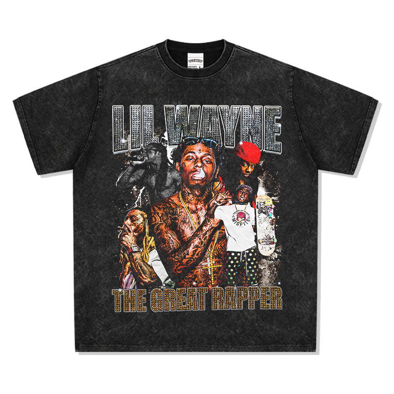 Marcas streetwear usa vintage ilwayne print short sleeve t-shirt