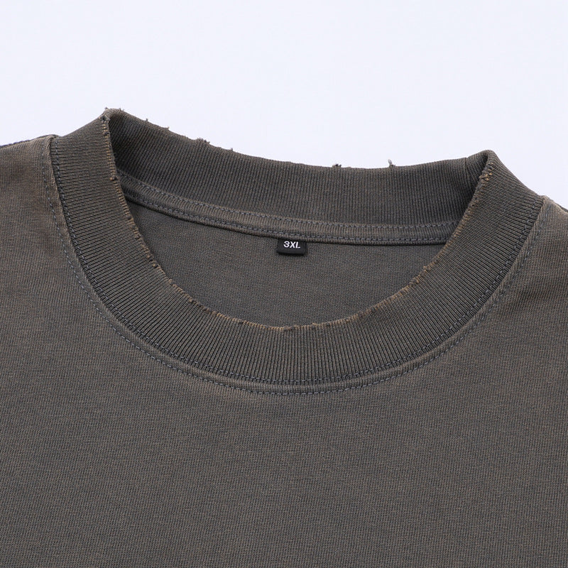 Stone Wash T shirt Old Wash T-shirt Short Sleeve Loose oversize