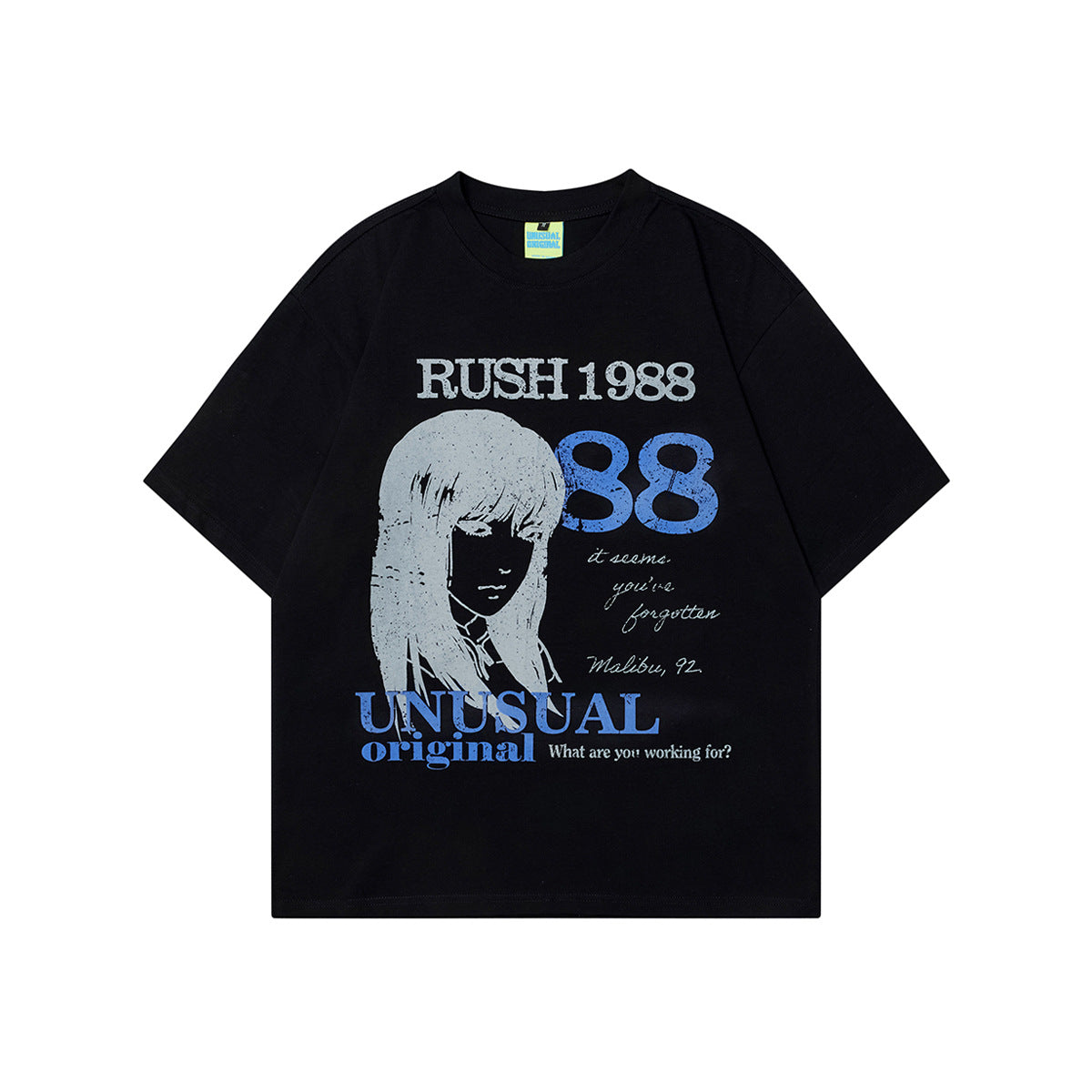 90s West Coast Hip Hop Fashion T Shirts Vintage Hand Drawn Comic Portrait Print Short Sleeve T-Shirt